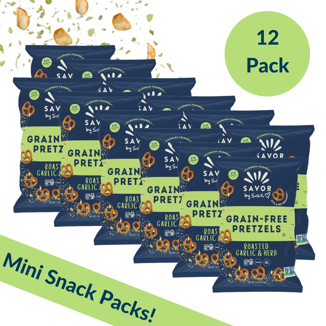 Mini Bag Roasted Garlic & Herb Grain Free Pretzels (12 Pack)